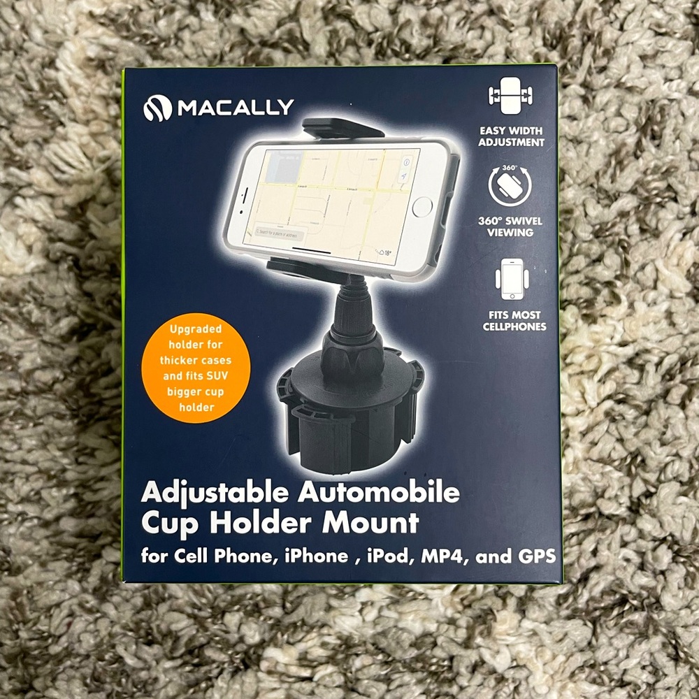 Macally Adjustable Automobile Cupholder Phone Mount